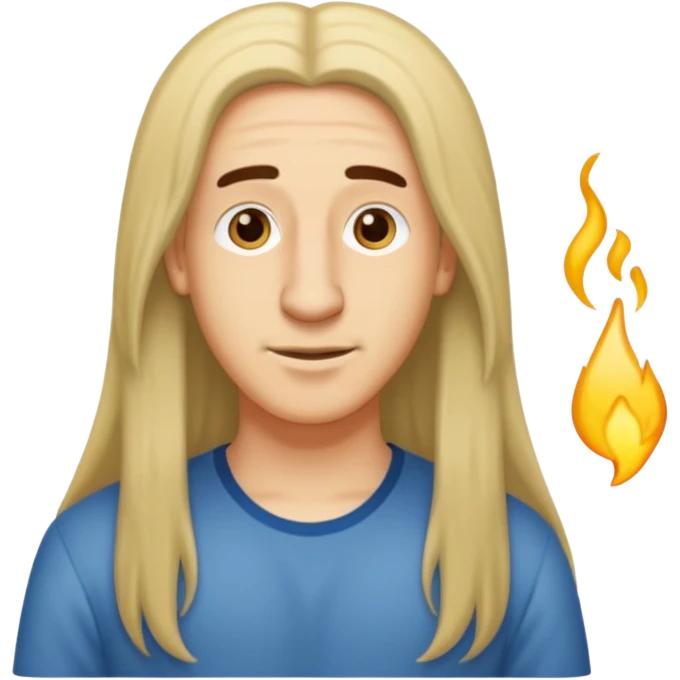 Make a emoji of a person with light skin with long nose hair that goes down like 2 inchis with long hair emoji