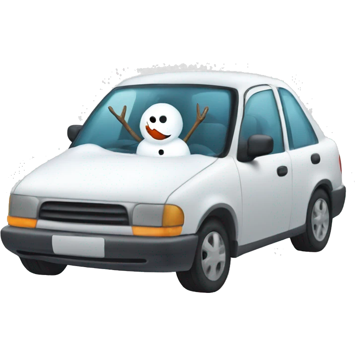 Snowman in car emoji
