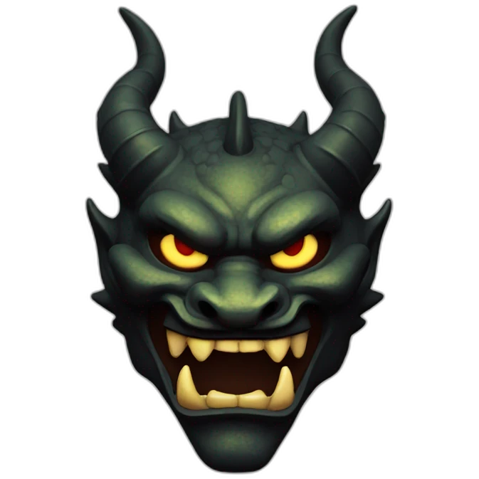 oni shadow dragon japanese mask emoji