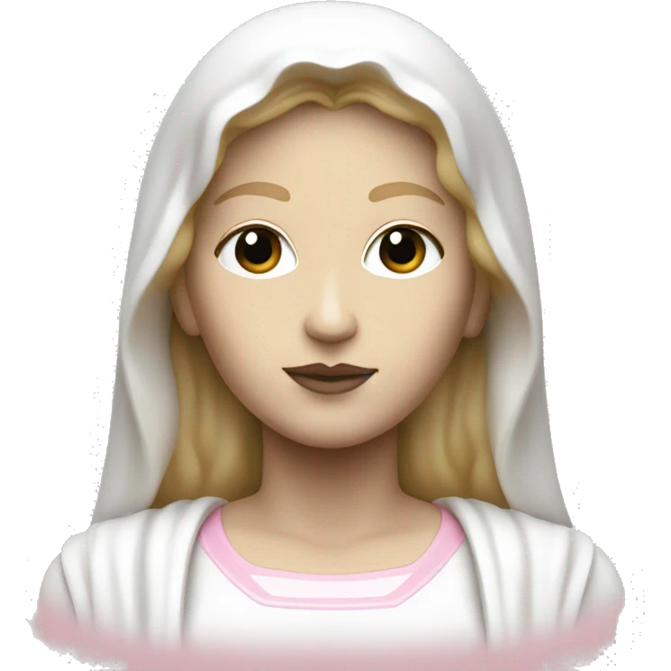 White and light pink Madonna statue emoji