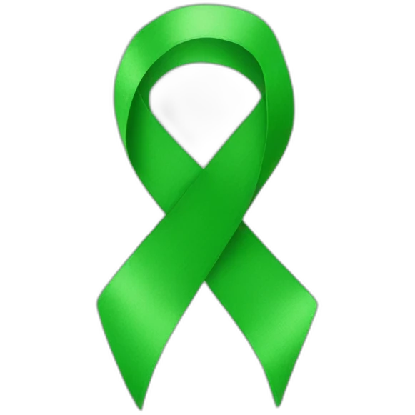 Green ribbon in a loop emoji