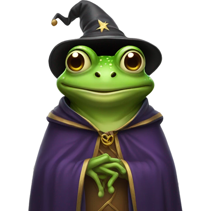 smiling wizard frog emoji
