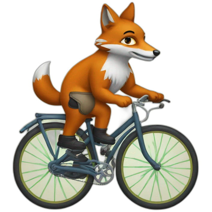 Renard sur une bicyclette emoji