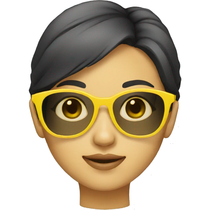 asian girl yellow sunglasses emoji
