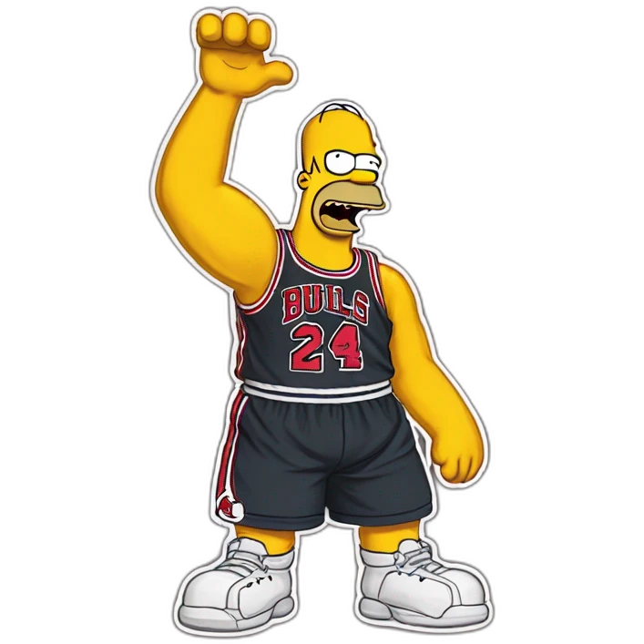 homer simpson wearing a chikago bulls jersey emoji