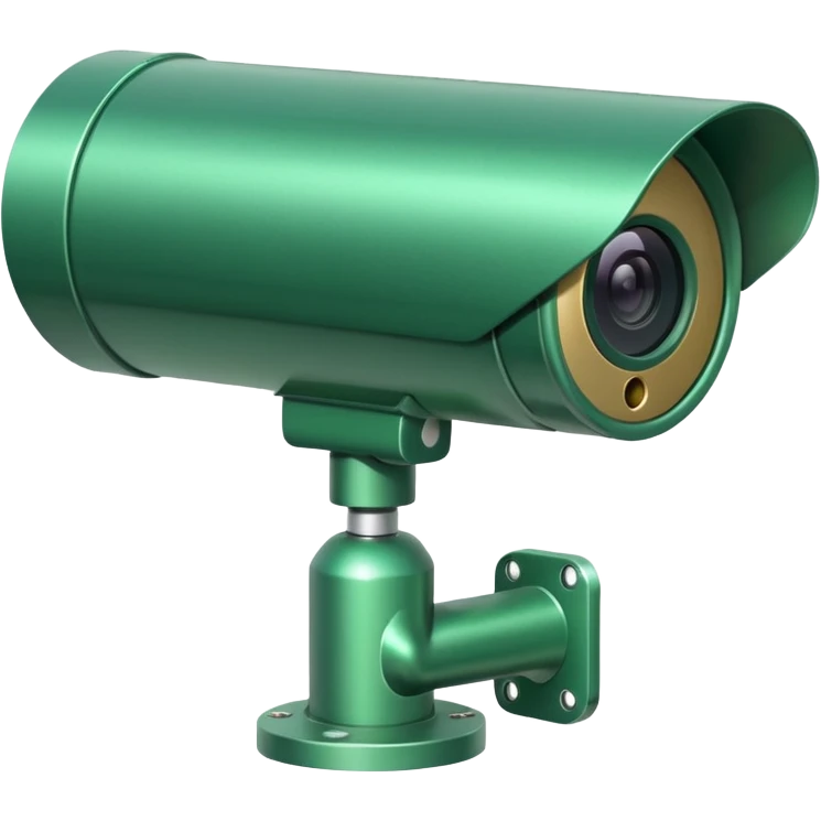 Green corporate CCTV camera facing left emoji