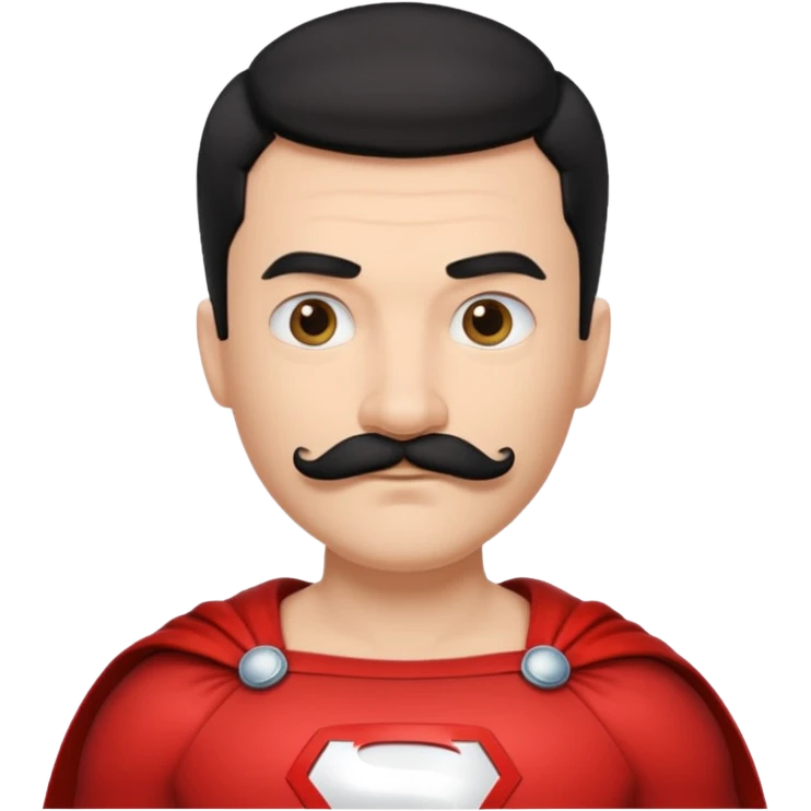 Superhero short hair & mustache  emoji