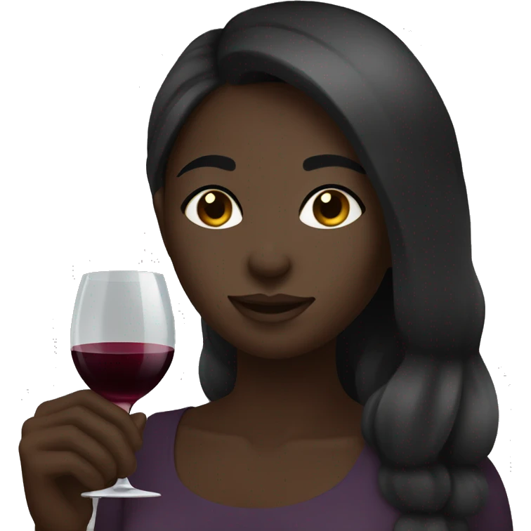 dark skin girl drinking wine emoji