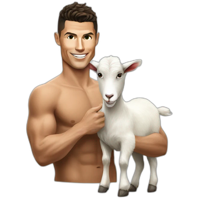 Cristiano Ronaldo with a goat emoji