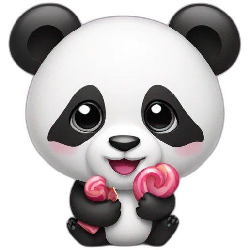 panda with lollipop emoji