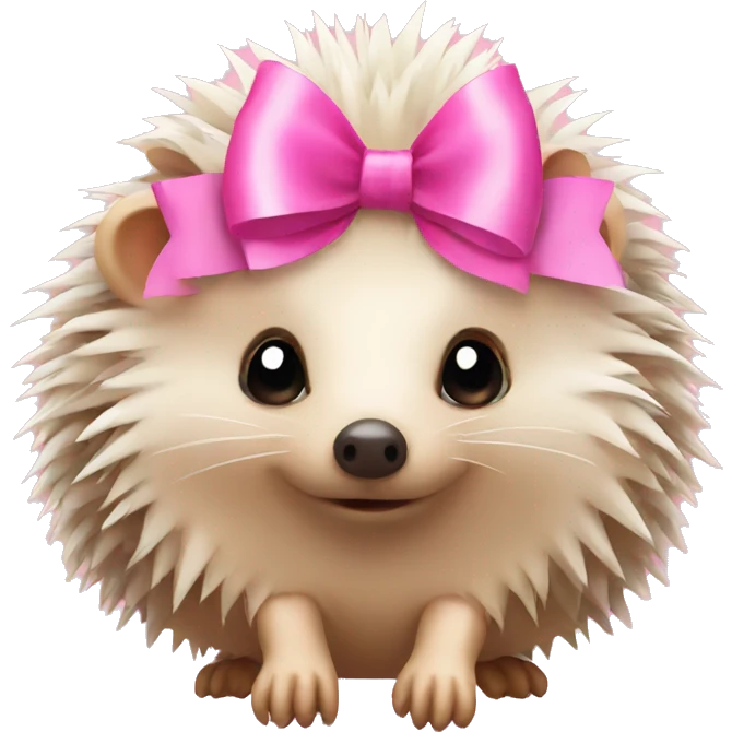 hedgehog with a pink bow emoji