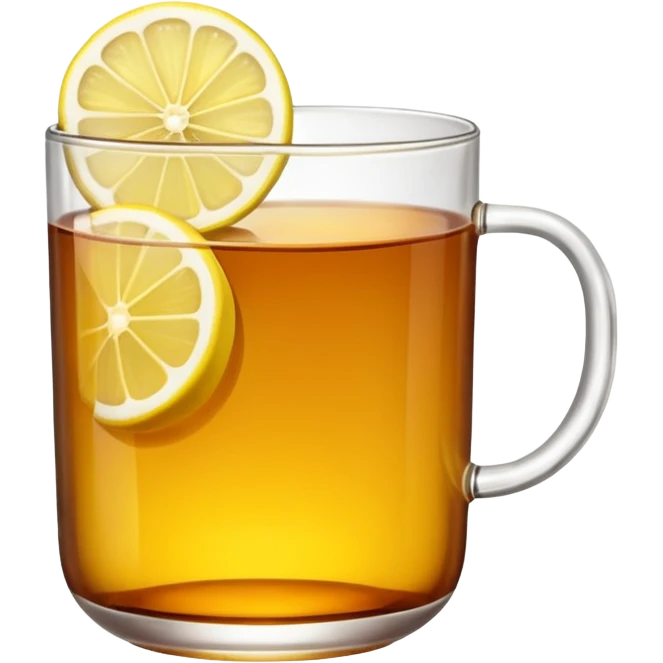a glass of tea with a slice of lemon emoji