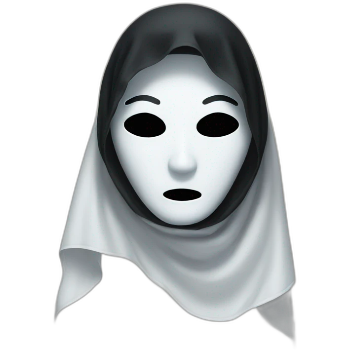 Ghost mask and black headscarf emoji