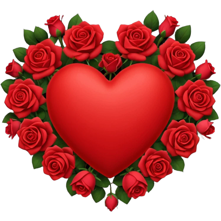 realistic heart with dark roses emoji