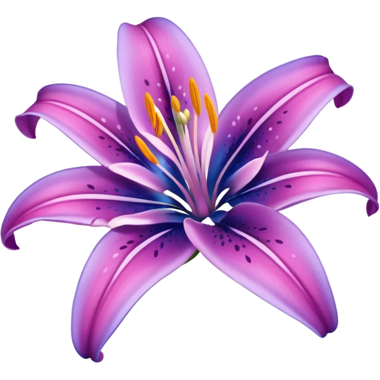 super realistic pink purple blue lily emoji