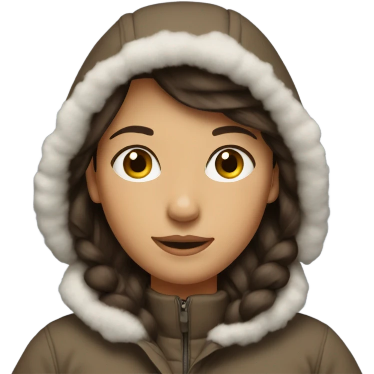 Brunette in a snowsuit emoji