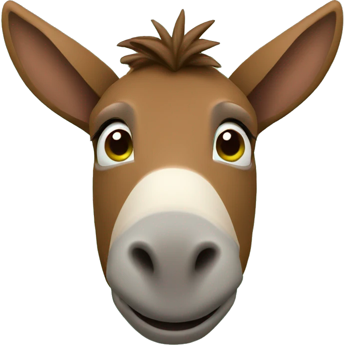 cute brown donkey face and green background 3d emoji