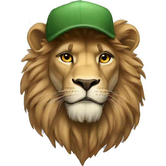 leon con gorra que ponga lion emoji