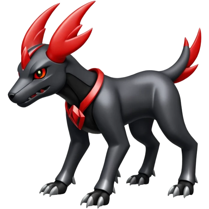 Shiny Metallic Alloy Onyx-Houndoom-Zekrom-Genesect-Pokémon-Fakémon-hybrid-creature emoji