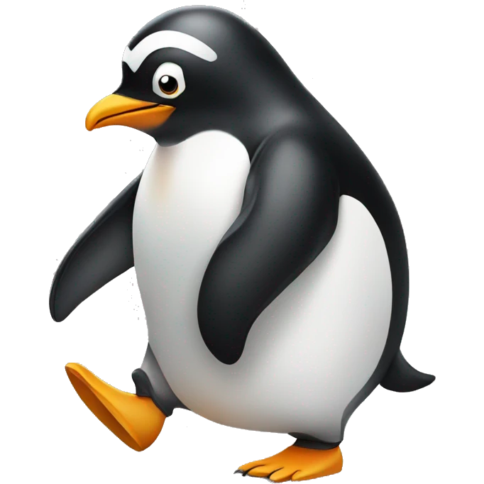Penguin playing football  emoji