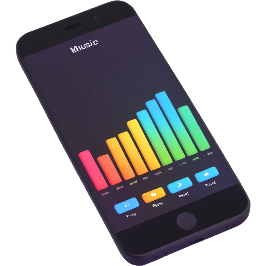 smartphone displaying music timeline app emoji