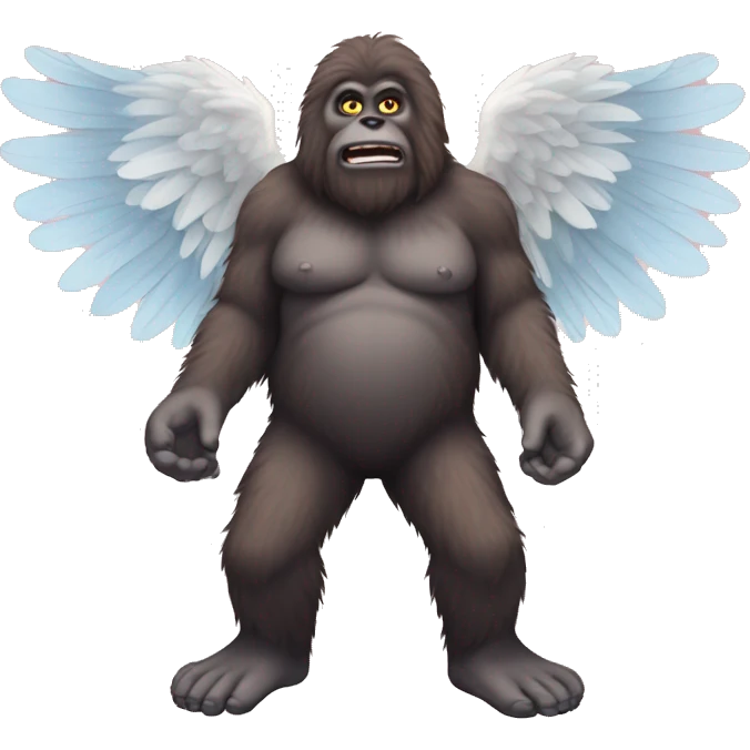 Bigfoot with angel wings emoji