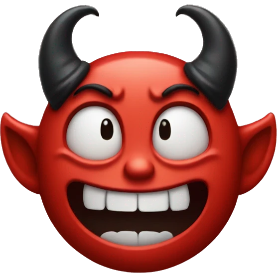 Devil emoji throwing up emoji