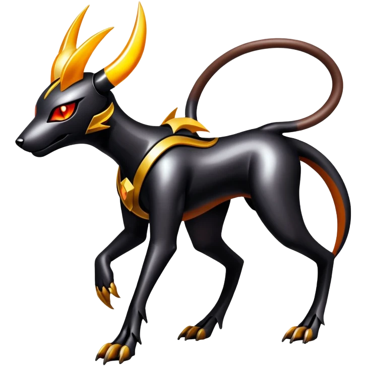 Shiny Futuristic Gothic Exotic Futuristic Houndoom-Genesect-Torracat-Pokémon-Fakémon-hybrid-creature emoji