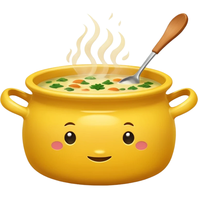 yellow pot with soup emoji