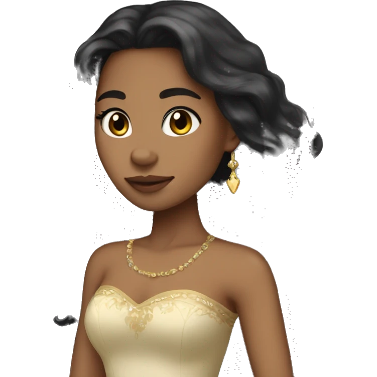 Princess long Dark hair light skin emoji
