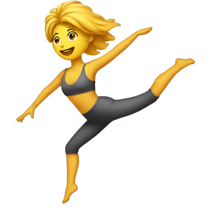 Chica haciendo acrobacia en telas emoji