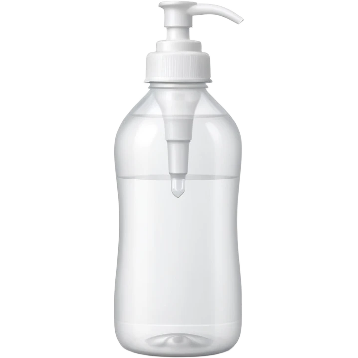 medium slim plastic bottle with curved body and pointed nozzle cap, clean color white or blue or red, no label, no stains, no extras, apple emoji style, soft lighting, subtle shadows, emoji scale emoji