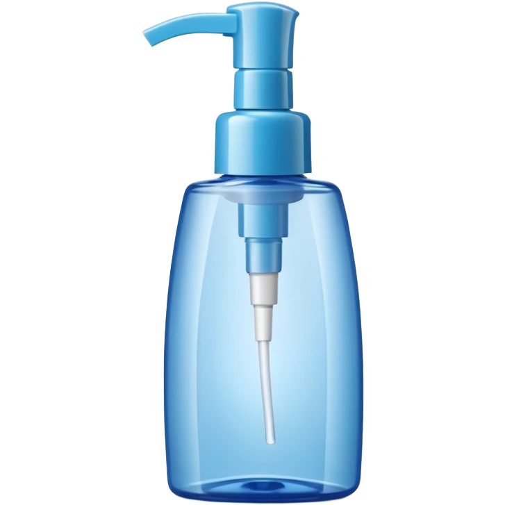 compact plastic spray or gel container with curved modern shape, blue or white tones, topped with press cap or nozzle, sleek fresh design suggesting hygiene and fragrance, no branding, no scent symbols, no extras, just the dispenser, soft lighting, subtle shadows, emoji scale emoji