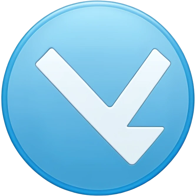 Draw a circle Sky blue and the verified  with a blank checkmark ☑️ emoji