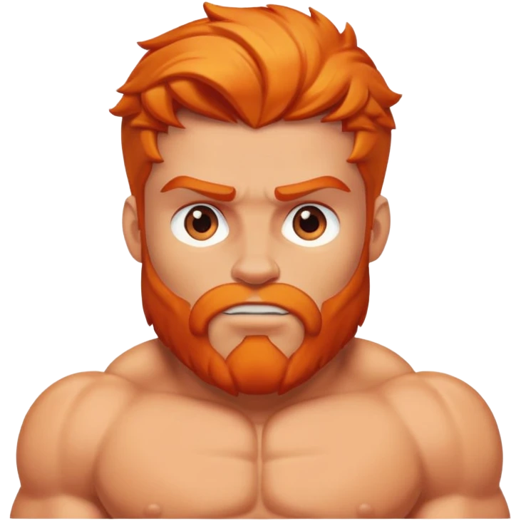 Hercules muscular hero with orange hair emoji