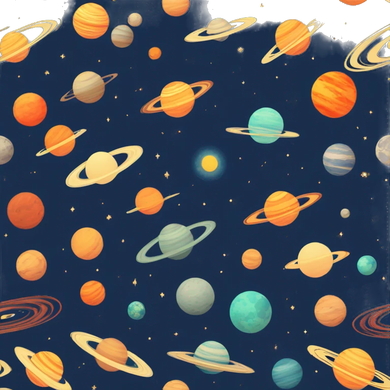 Vintage Planets in motion comet streak orbit motion blur emoji