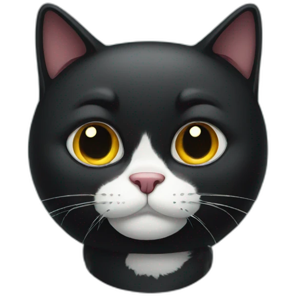 fat black cat emoji