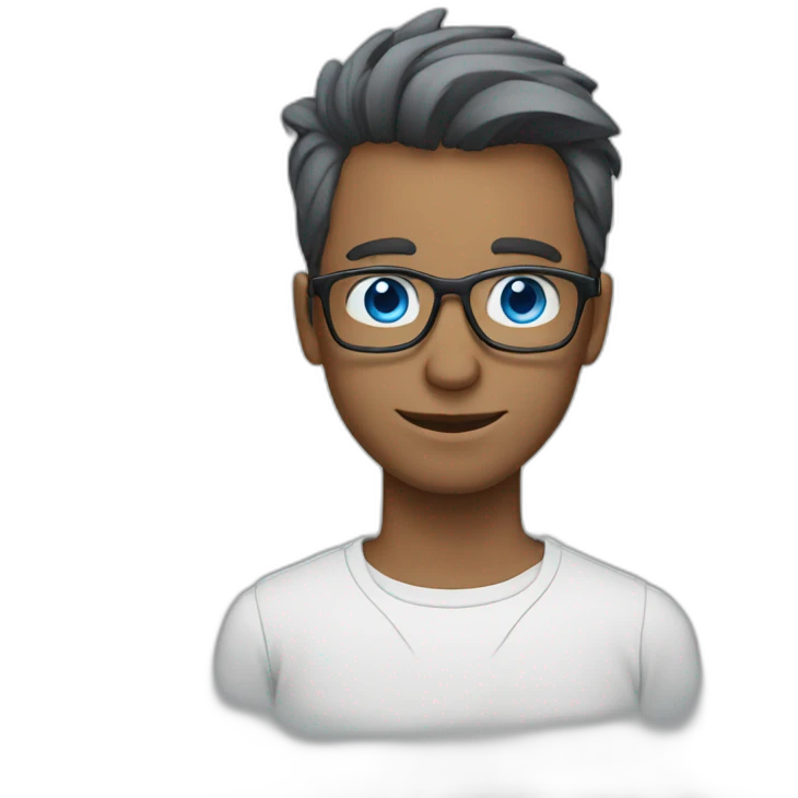 blue eyed man with glasses emoji