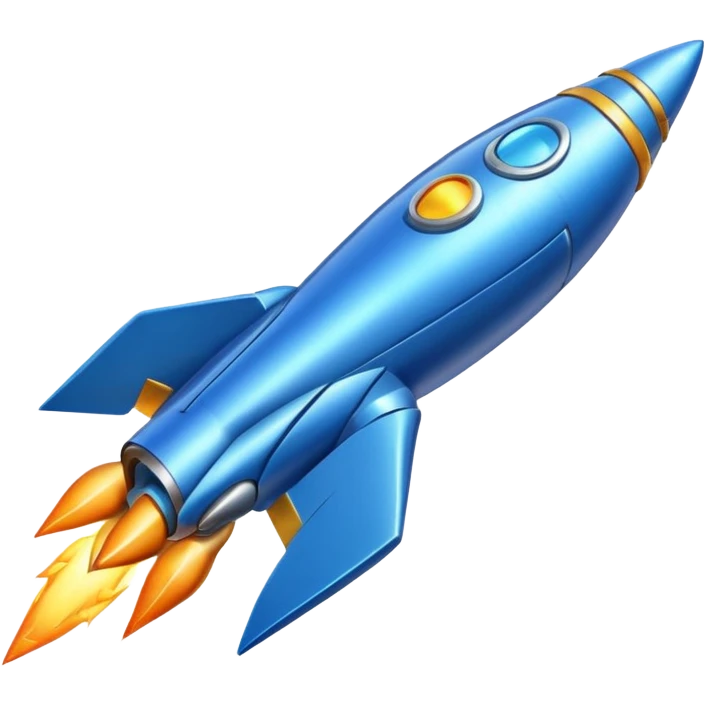 blue rocket ship emoji