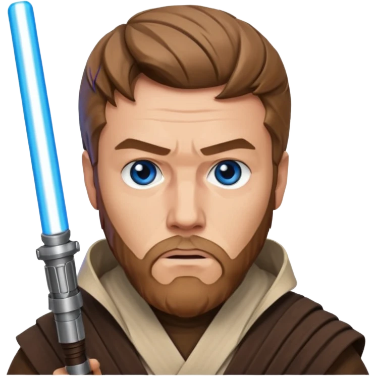 star wars master kenobi with one lightsaber emoji