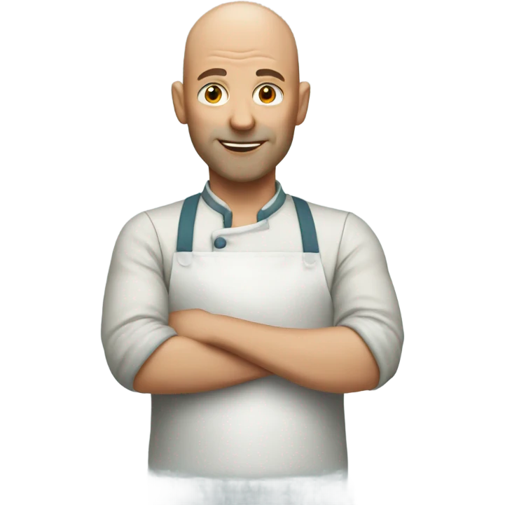 bald man in kitchen standing emoji