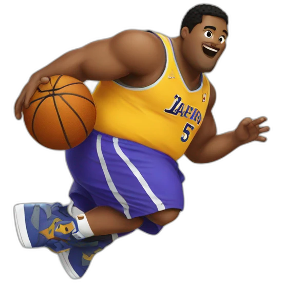 Fat man dunk on basket emoji