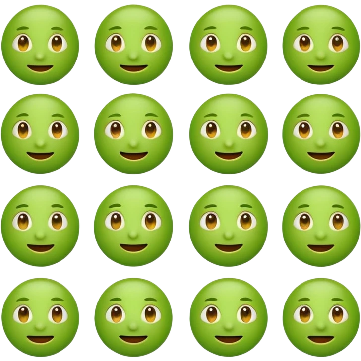 Green emoji with all expression  emoji