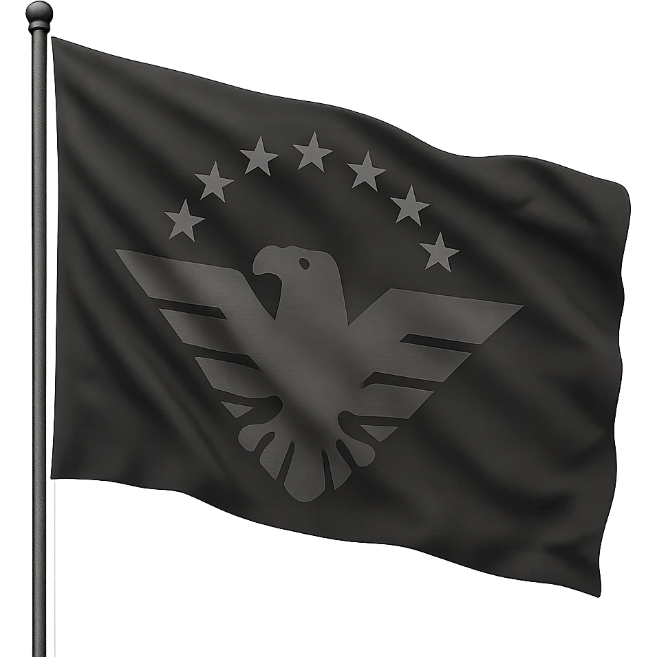Make this Arstotzka flag appear as if it is waving in the wind, keep the background transparent, in a style suitable for editing. emoji