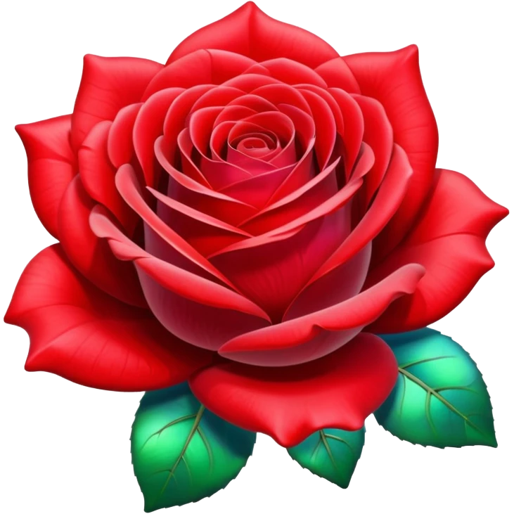 Vivid red color rose with acrylic opalescent pearlescent glass petals, isolated, render, 8k hd quailty  emoji