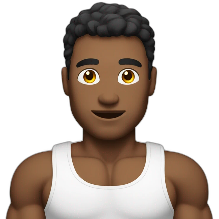 Fit Man With the biceps marked in white emoji