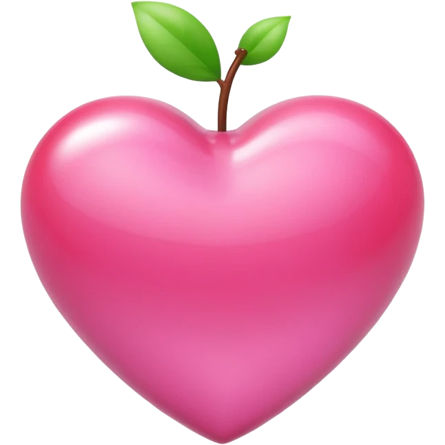 Apple-style 3D emoji of a shiny pimk  heart, smooth and glossy surface, simple and elegant design, no background. emoji
