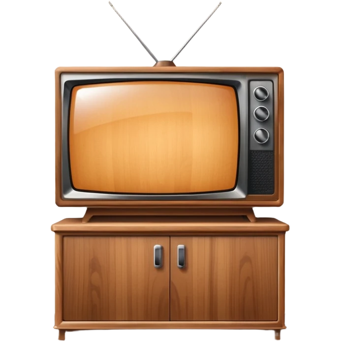 modern tv with news channel on it standing on a super luxurious wooden cupboard emoji