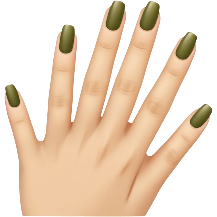 gel polish, y manicure en beige and olive green  emoji