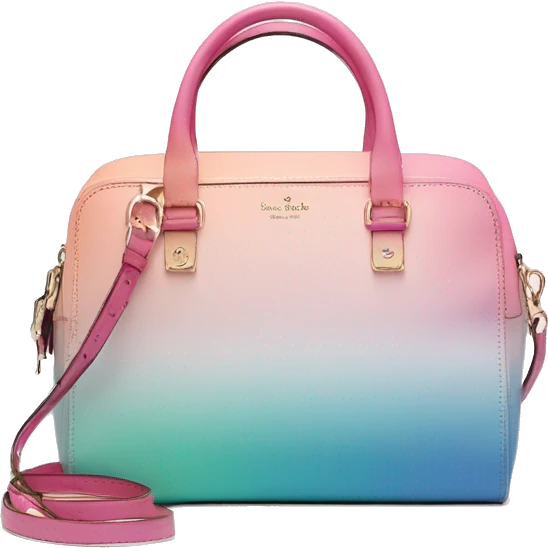 Realistic isolated pastel ombre kate spade satchel purse.  emoji